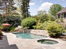 Our team installed a pool and hot tub and landscaped some parts of the property.